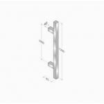 200Q-101 pba Pull Handle in Stainless Steel AISI 316L with Square Profile