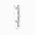 200Q-101 pba Pull Handle in Stainless Steel AISI 316L with Square Profile
