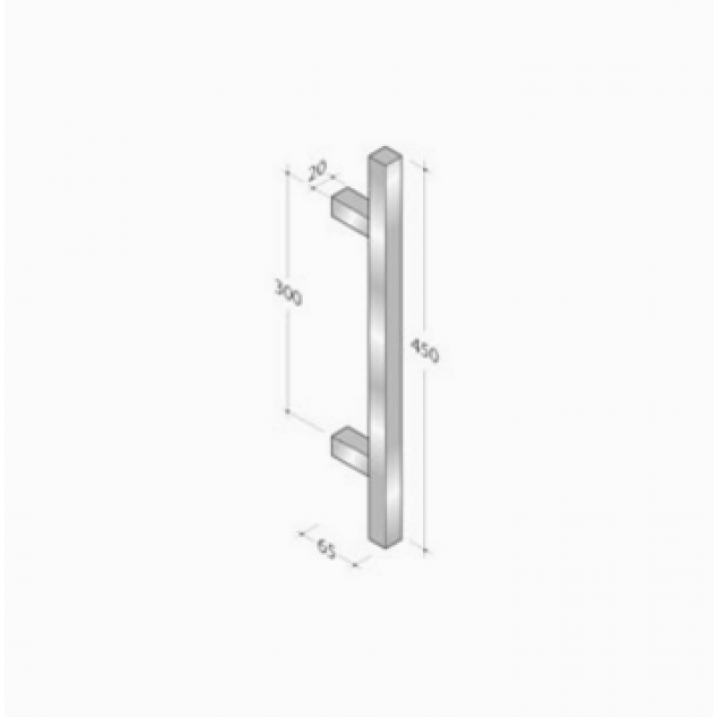 200Q-101 pba Pull Handle in Stainless Steel AISI 316L with Square Profile