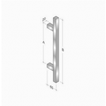 200Q-101 pba Pull Handle in Stainless Steel AISI 316L with Square Profile