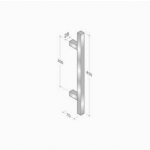 200Q-101 pba Pull Handle in Stainless Steel AISI 316L with Square Profile