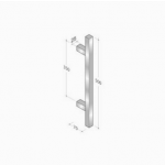 200Q-101 pba Pull Handle in Stainless Steel AISI 316L with Square Profile