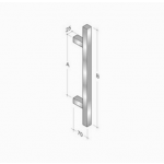200Q-101 pba Pull Handle in Stainless Steel AISI 316L with Square Profile