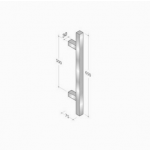 200Q-101 pba Pull Handle in Stainless Steel AISI 316L with Square Profile