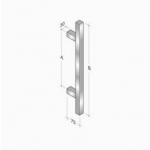 200Q-101 pba Pull Handle in Stainless Steel AISI 316L with Square Profile