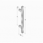 200Q-101 pba Pull Handle in Stainless Steel AISI 316L with Square Profile
