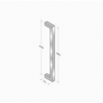 200Q_001 pba Pull Handle in Stainless Steel AISI 316L with Square Profile