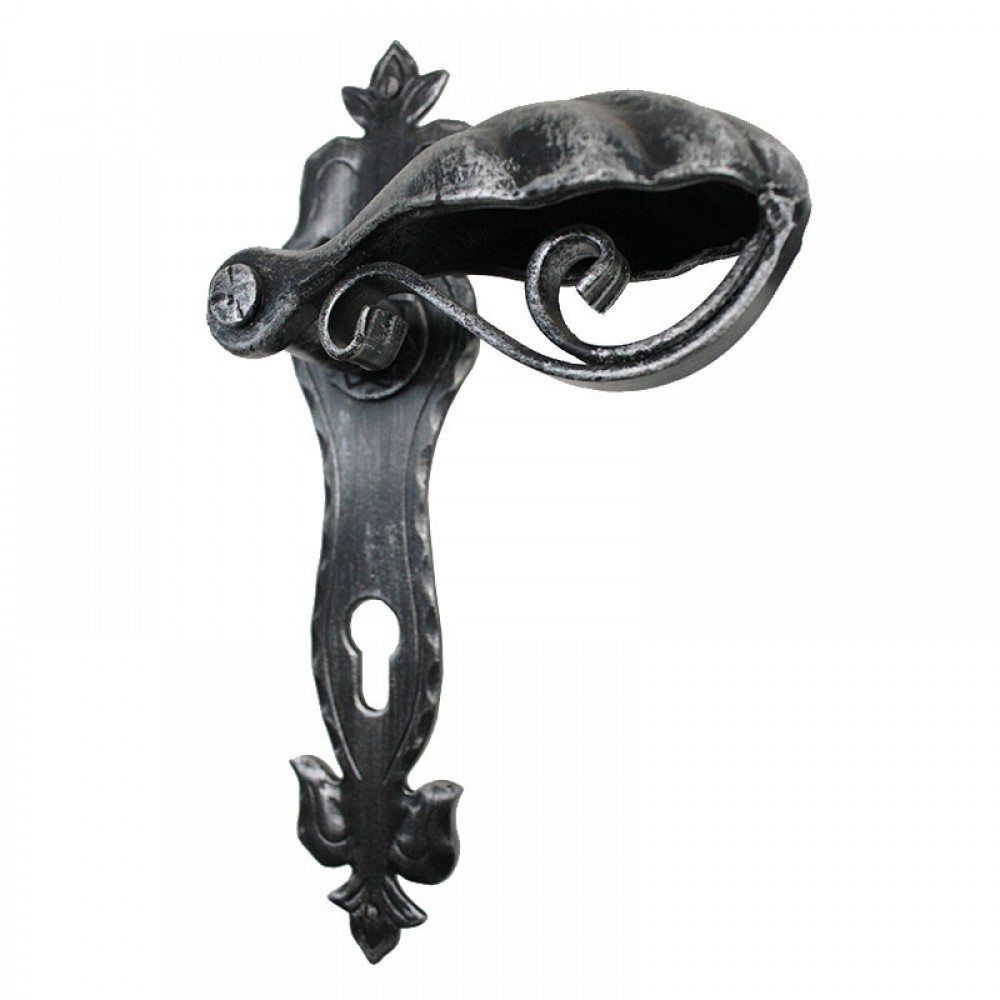 2025 Precious Wrought Iron Door Handle on Plate Lorenz Ferart
