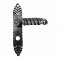 2029 Leaves Wrought Iron Door Handle on Plate Lorenz Ferart