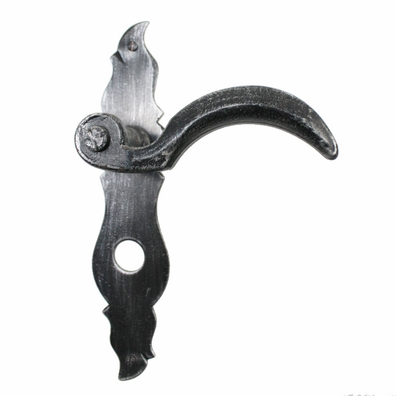 2036 Round Wrought Iron Door Handle on Plate Lorenz Ferart