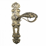 2038 Pointed Wrought Iron Door Handle on Plate Lorenz Ferart