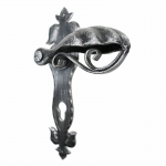 2041 Noble Wrought Iron Door Handle on Plate Lorenz Ferart