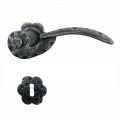 2045 Flower Shape Wrought Iron Door Lever Handle on Rose Lorenz Ferart