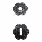 2045 Flower Shape Wrought Iron Door Lever Handle on Rose Lorenz Ferart