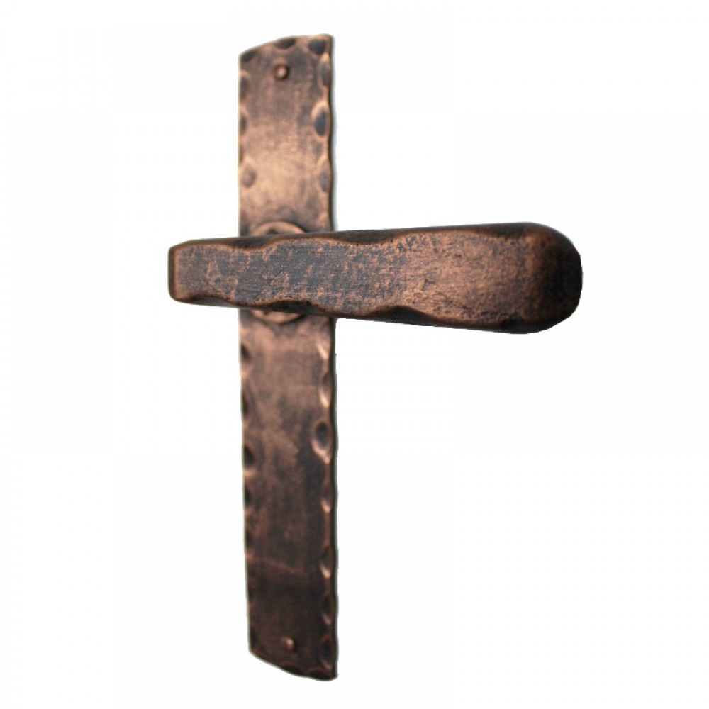 2047 Strange Wrought Iron Door Handle on Plate Lorenz Ferart
