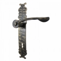 2054 Fluted Wrought Iron Door Handle on Plate Lorenz Ferart