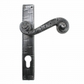Rectangular Handle in Wrought Iron on Plate Lorenz 2052