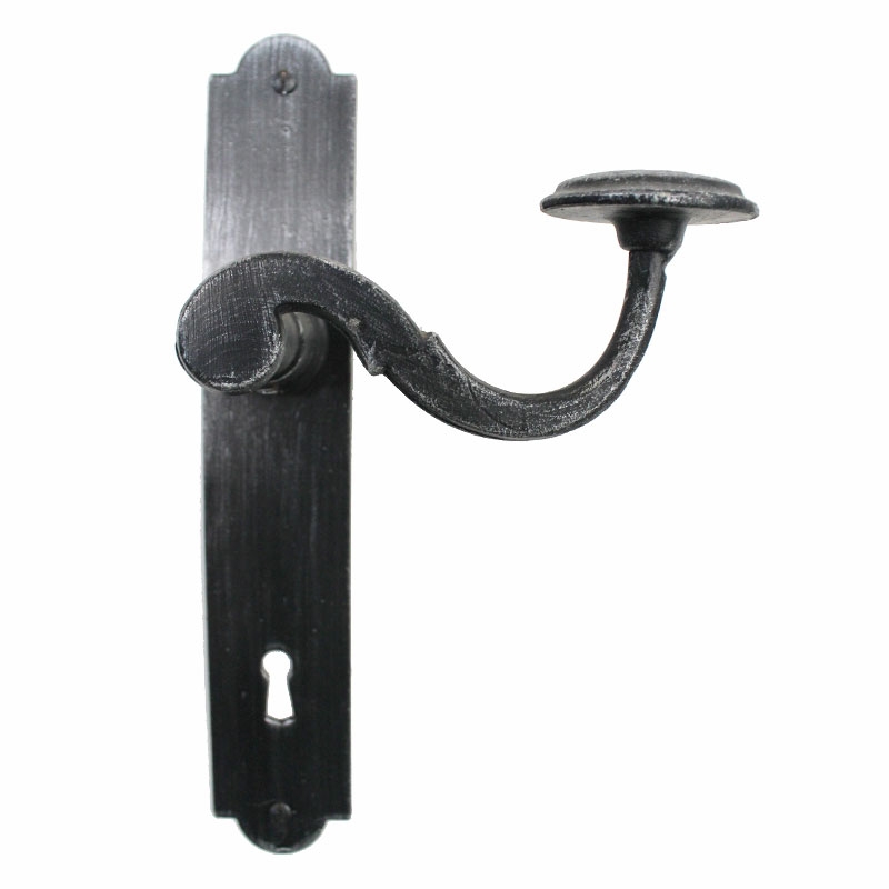 2058 Similar Wood Wrought Iron Door Handle on Plate Lorenz Ferart