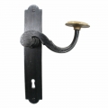 2062 Modern Wrought Iron Door Handle on Plate Lorenz Ferart