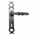 2069 Twisted Wrought Iron Door Handle on Plate Lorenz Ferart