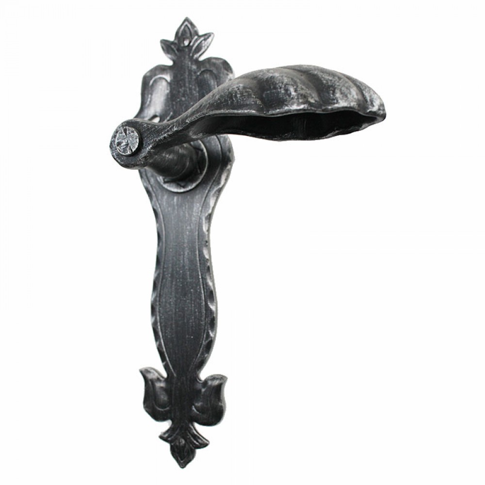 2069 Twisted Wrought Iron Door Handle on Plate Lorenz Ferart