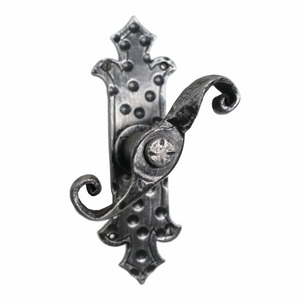 2101 Artistic Wrought Iron Window Handle with Plate Lorenz Ferart