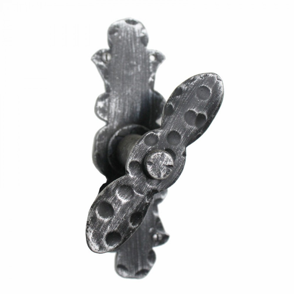2102 Artistic Wrought Iron Window Handle with Plate Lorenz Ferart