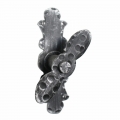 2103 Ornamental Wrought Iron Window Handle with Plate Lorenz Ferart