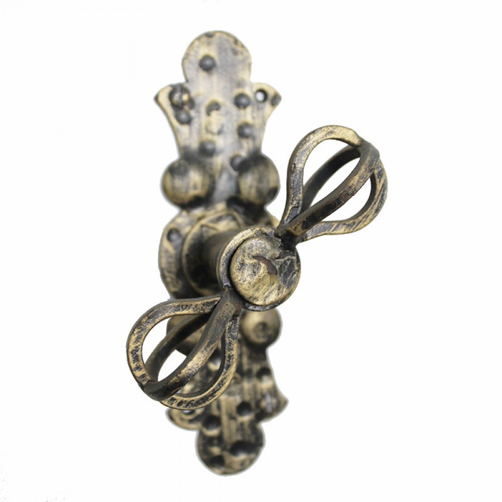 2103 Ornamental Wrought Iron Window Handle with Plate Lorenz Ferart
