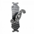 2107 Streaked Wrought Iron Window Handle with Plate Lorenz Ferart