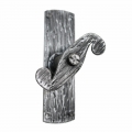 2108 Streaked Wrought Iron Window Handle with Plate Lorenz Ferart