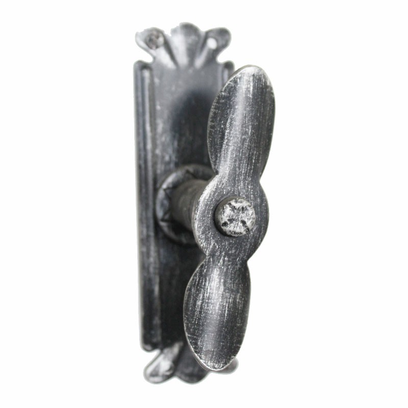 2117 Country Wrought Iron Window Handle with Plate Lorenz Ferart