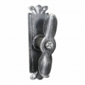 2117 Country Wrought Iron Window Handle with Plate Lorenz Ferart