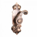 2118 Arts and Crafts Wrought Iron Window Handle with Plate Lorenz Ferart
