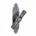2122 Cylindrical Wrought Iron Window Handle with Plate Lorenz Ferart