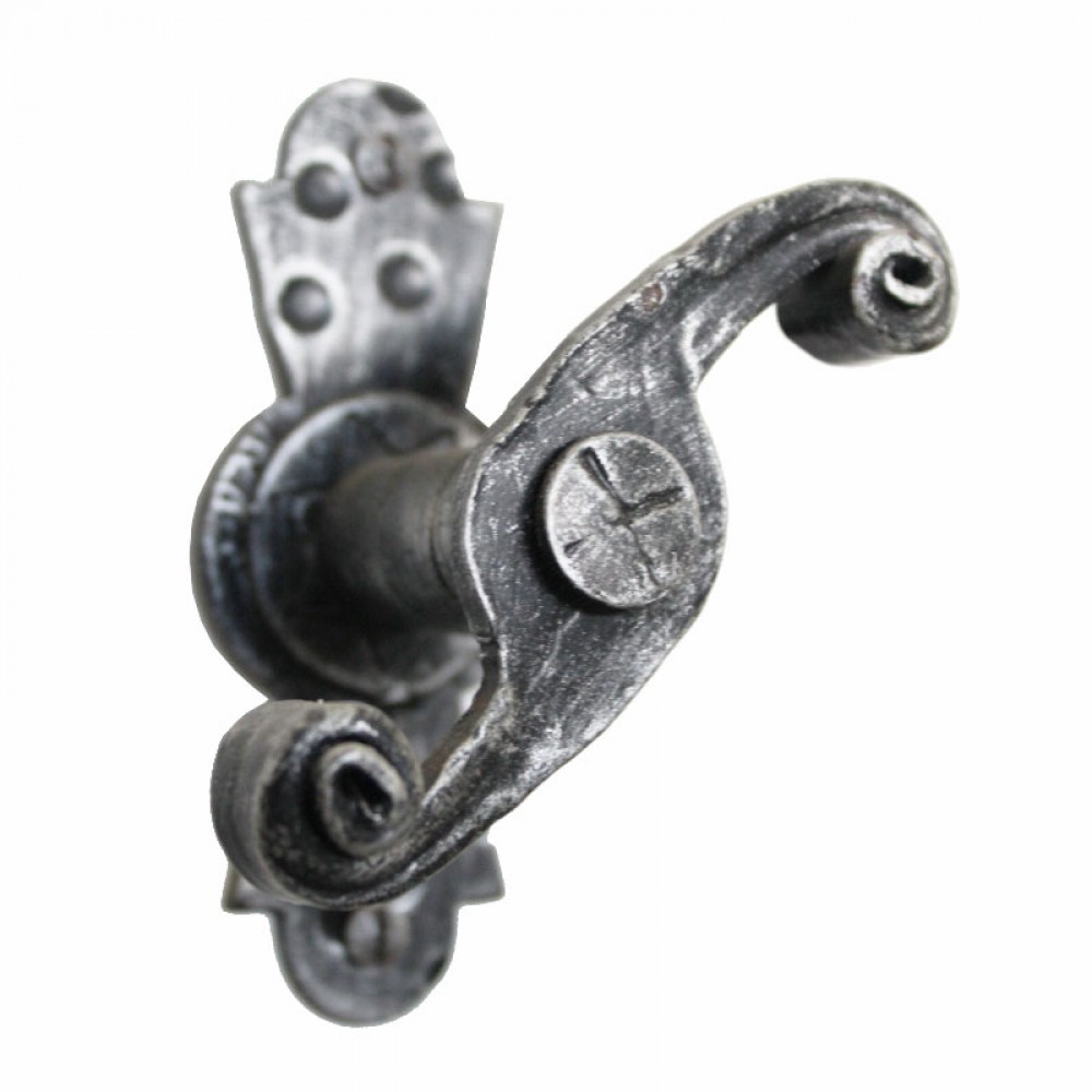 2123 Spiral Shape Wrought Iron Window Handle with Plate Lorenz Ferart