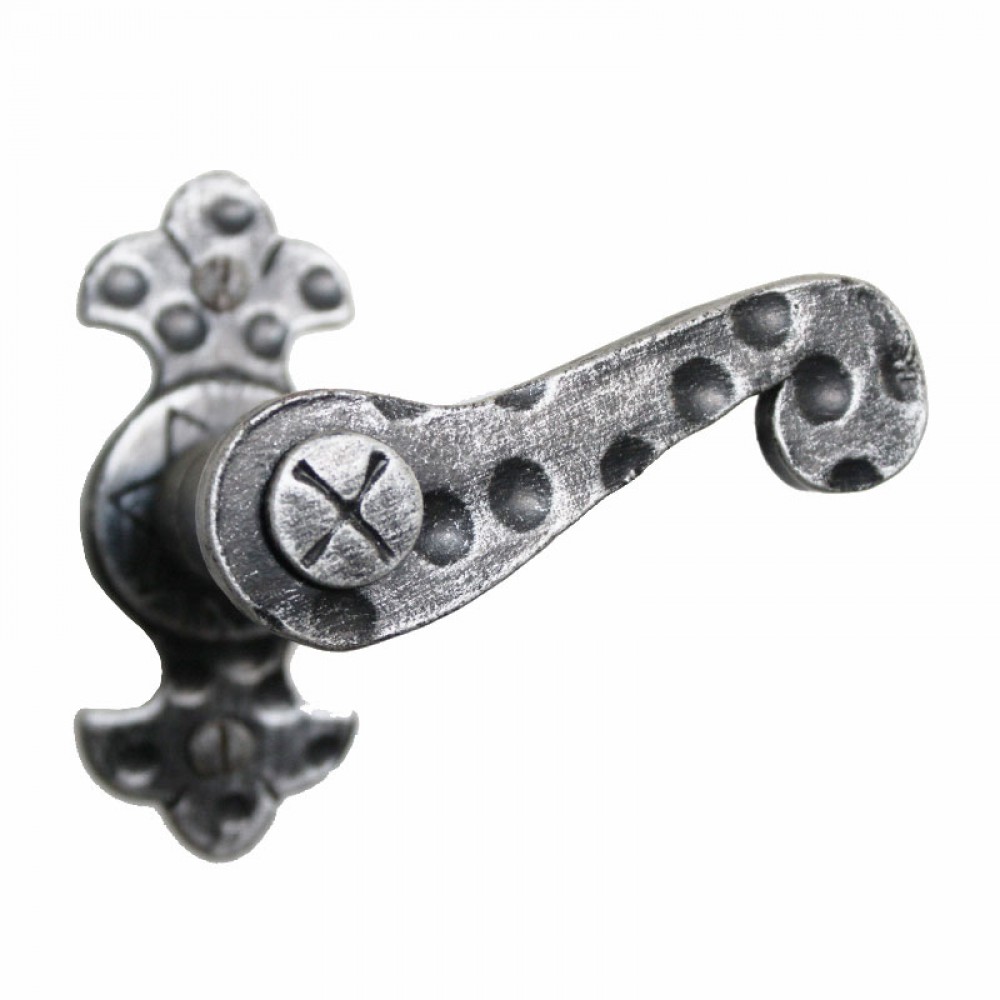2133 Circular Wrought Iron Window Handle with Plate Lorenz Ferart