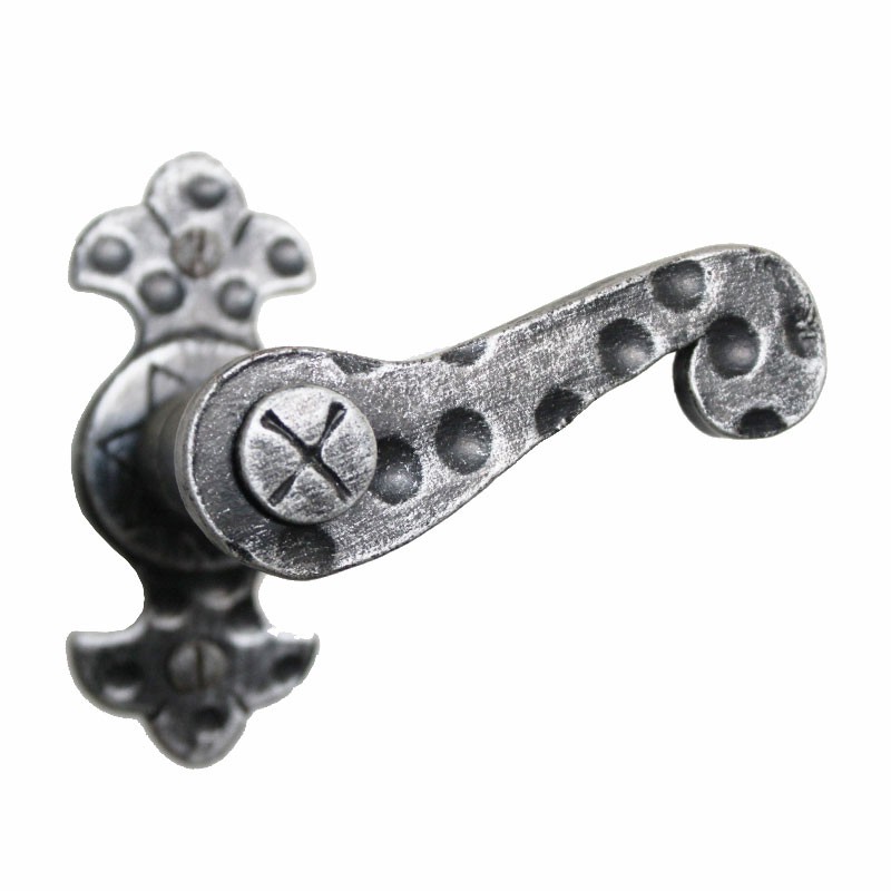 2133 Circular Wrought Iron Window Handle with Plate Lorenz Ferart