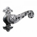 2134 Single Arm Wrought Iron Window Handle with Plate Lorenz Ferart