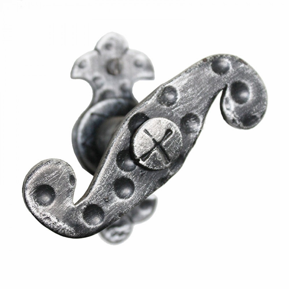2134 Single Arm Wrought Iron Window Handle with Plate Lorenz Ferart