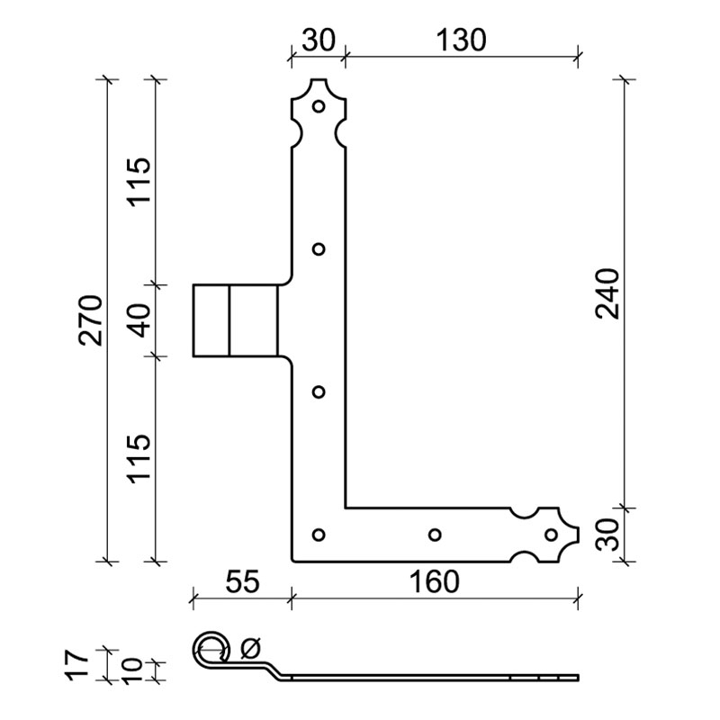 27bis CiFALL L Shape Hinge Small Step Shaped Hardware For Shutters