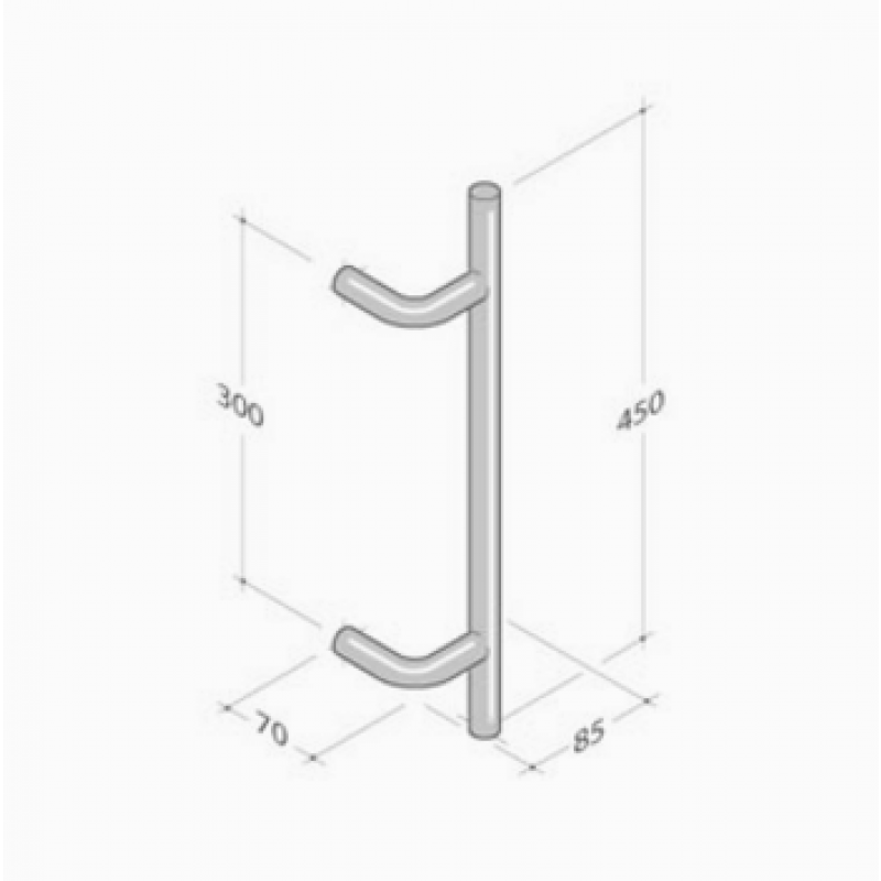 293 pba Pull Handle in Stainless Steel AISI 316L