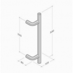 293 pba Pull Handle in Stainless Steel AISI 316L