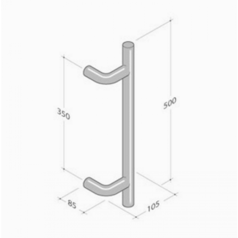 293 pba Pull Handle in Stainless Steel AISI 316L