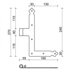 29bis CiFALL L Shape Hinge Straight Long Neck Shaped Hardware For Shutters