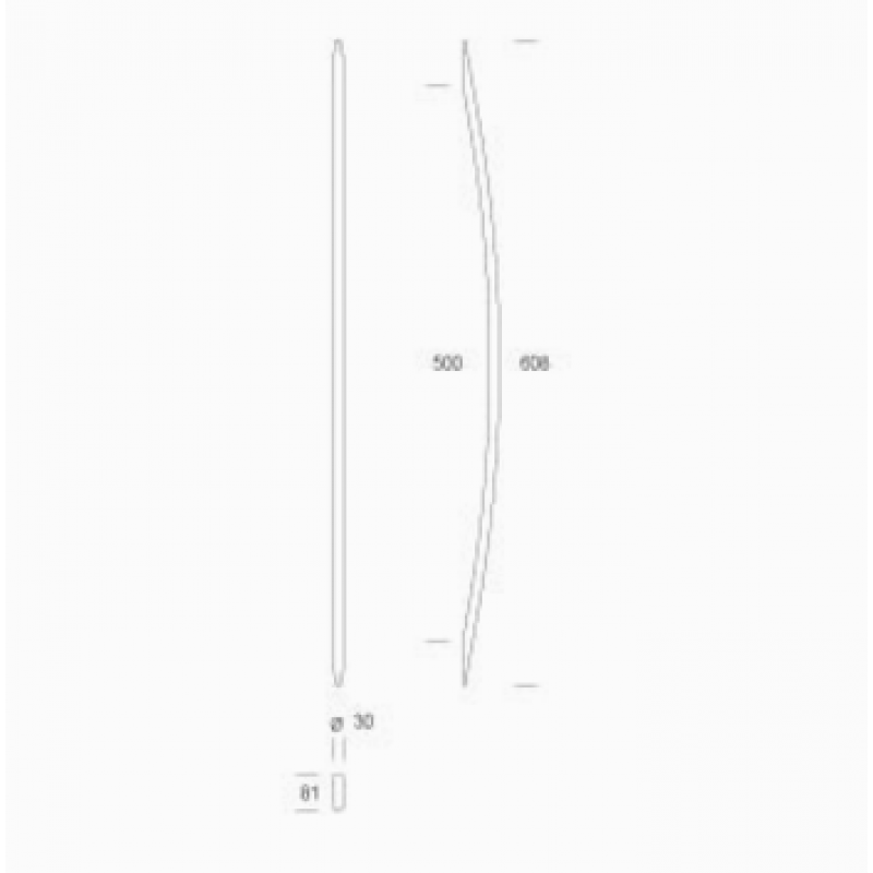 2CC.063.0170 pba Pull Handle in Stainless Steel AISI 316L