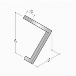 200Q-101 pba Pull Handle in Stainless Steel AISI 316L with Square Profile