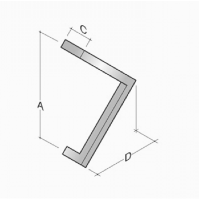200Q-101 pba Pull Handle in Stainless Steel AISI 316L with Square Profile