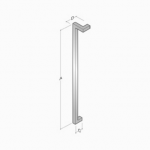 2CQ.300 pba Pull Handle in Stainless Steel AISI 316L with Square Profile