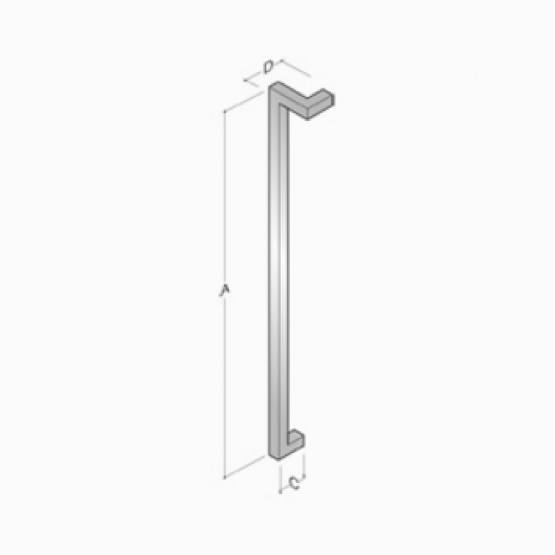 2CQ.300 pba Pull Handle in Stainless Steel AISI 316L with Square Profile